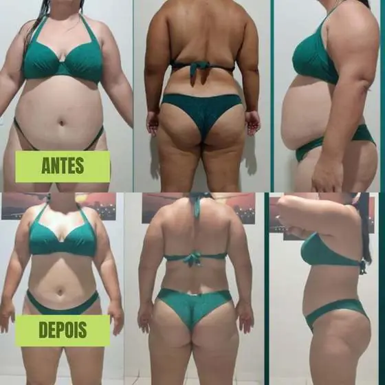Antes e depois de aluna do metodo Lud Carnevale