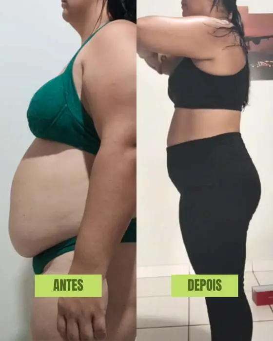 Antes e depois de aluna do metodo Lud Carnevale