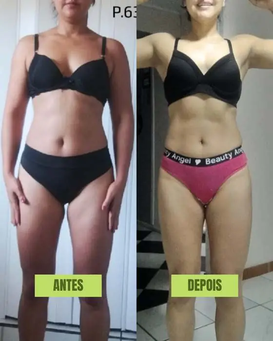Antes e depois de aluna do metodo Lud Carnevale