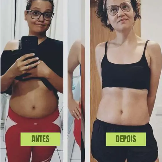Antes e depois de aluna do metodo Lud Carnevale