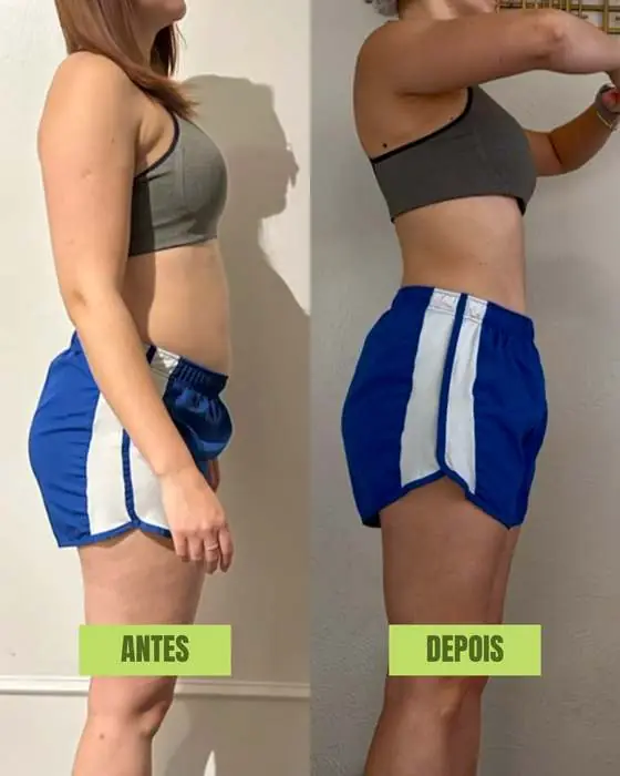 Antes e depois de aluna do metodo Lud Carnevale